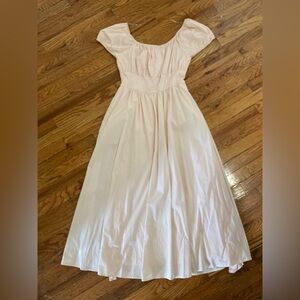 Peachy Cream Tea Length Dress